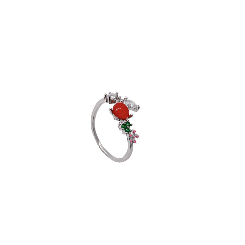 Adjustable Crystal Flower Rings for Women Daily Wear