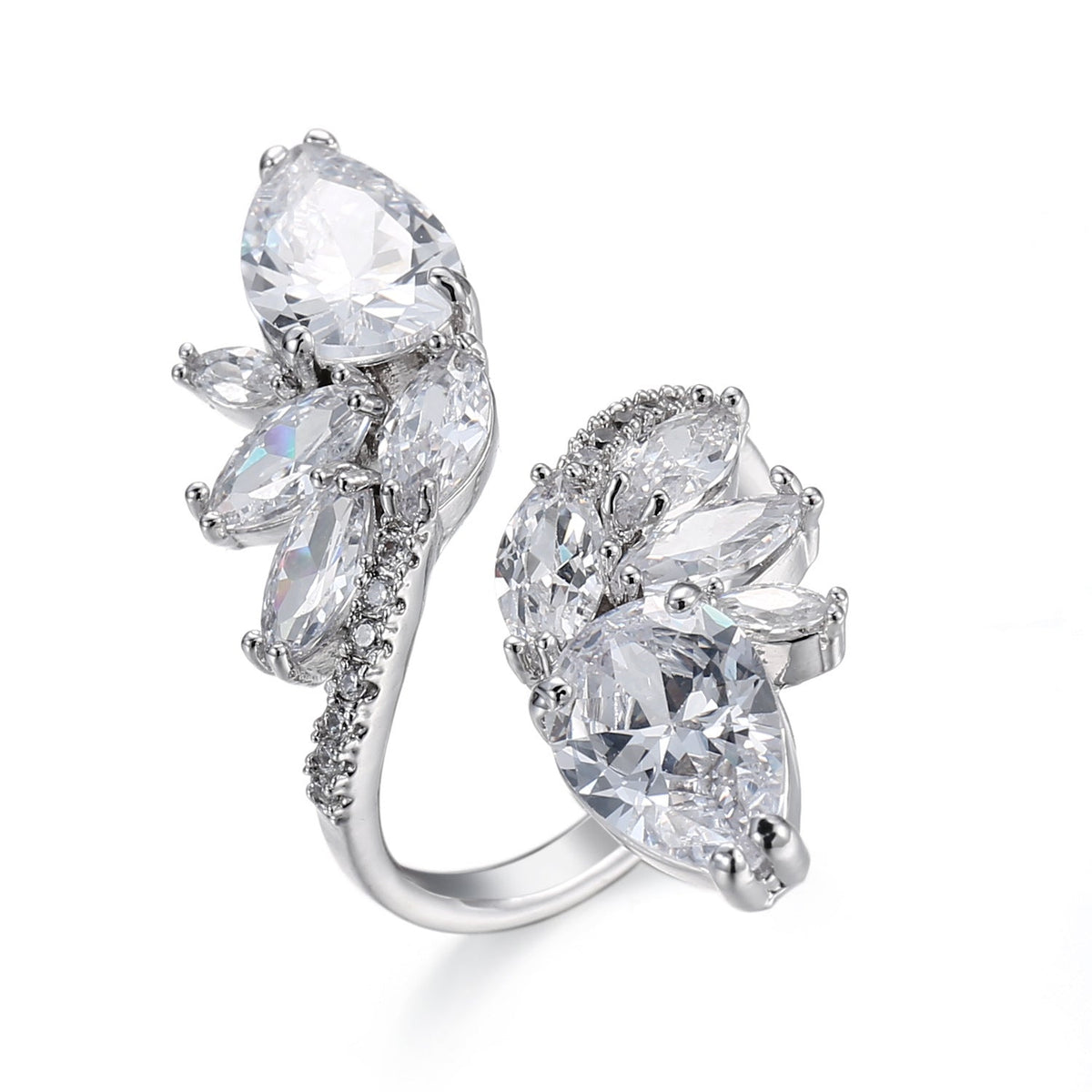 Adjustable Zircon Horse Eye Ring for Daily Wear