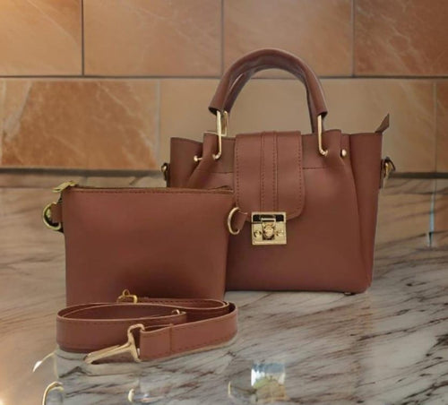 Leather Crossbody Bag and Clutch Set