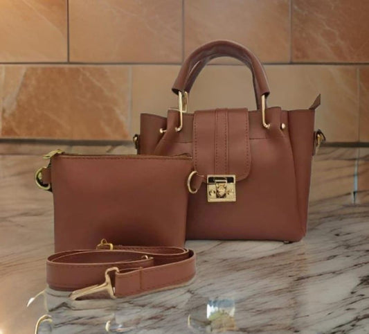 Leather Crossbody Bag and Clutch Set