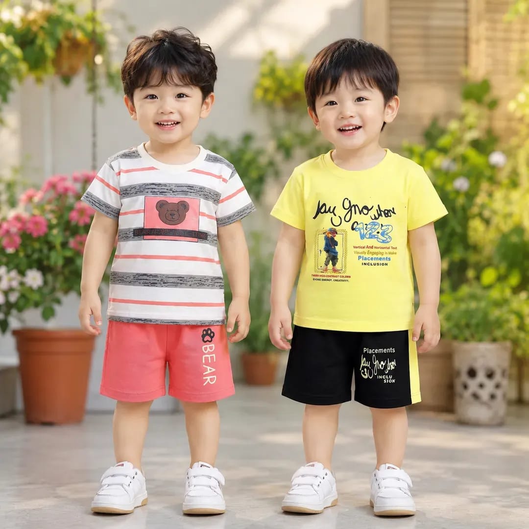 Kids Striped Shorts Set 2 Pairs Cotton