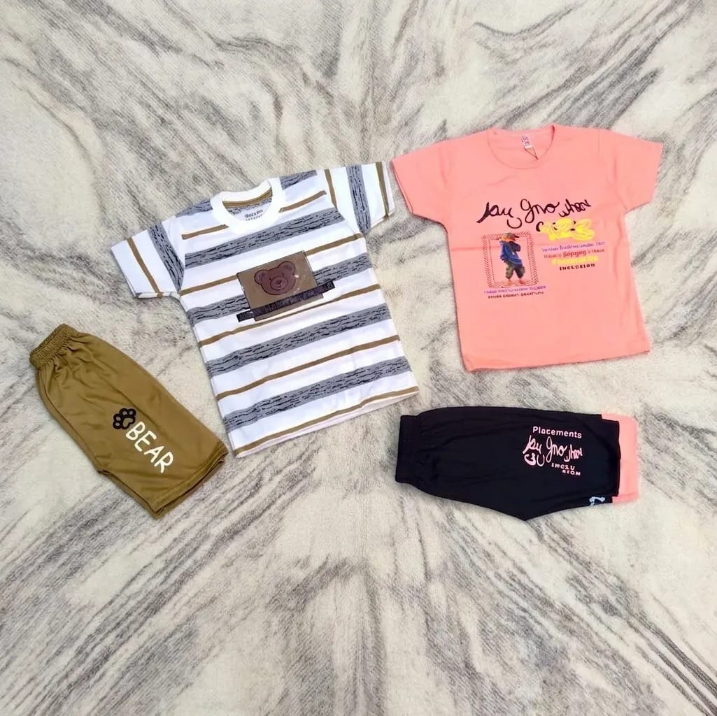 Kids Striped Shorts Set 2 Pairs Cotton