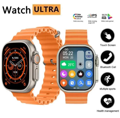 Ultra 2 Smart Watch Orange Silicone Bluetooth 5 Fitness Tracker