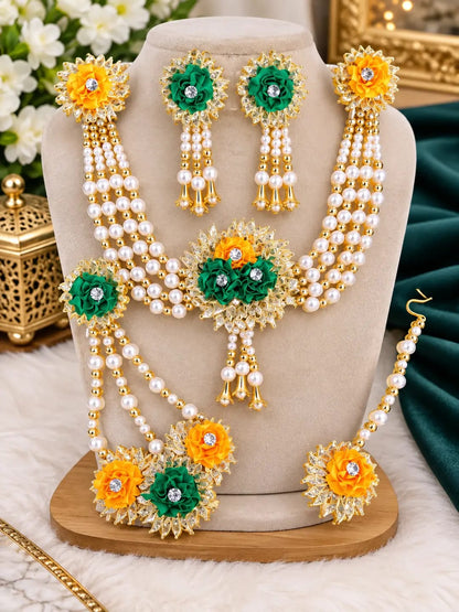 Bridal Mehndi Jewellery Set Necklace Earing Kara Bangles Set