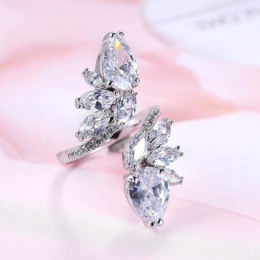 Adjustable Zircon Horse Eye Ring for Daily Wear